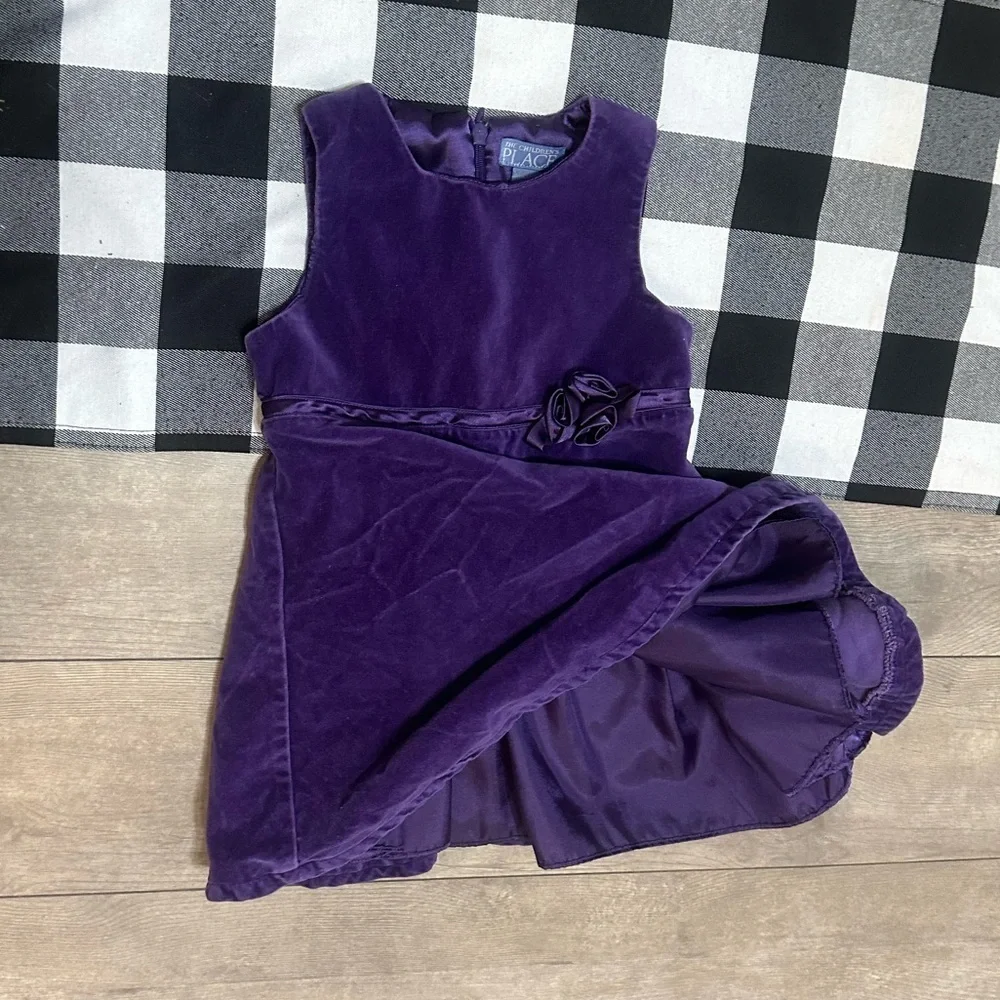 Vintage 90s Toddler Girl Purple Velvet Dress Children’s Place 3T Formal Holiday